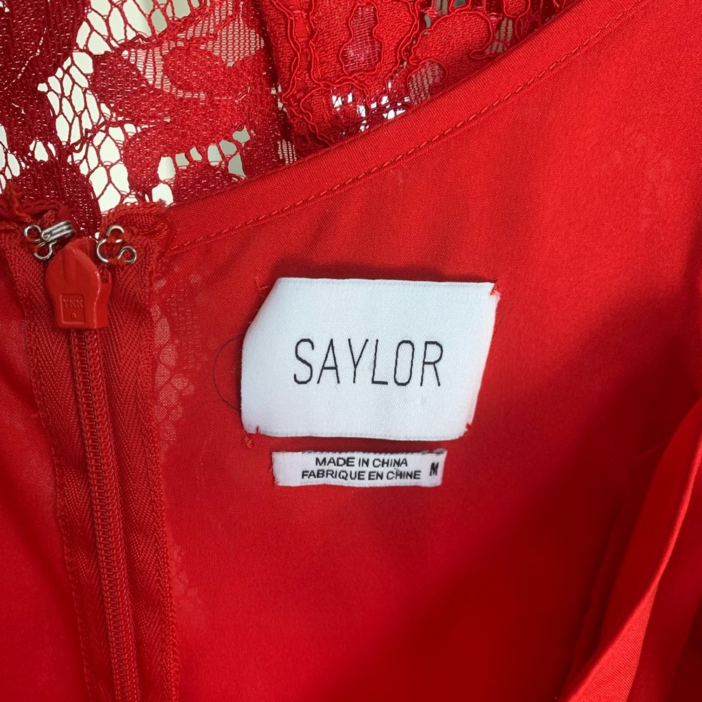 Saylor Savannah Red Lace Romper Two Piece - Picture 7 of 10